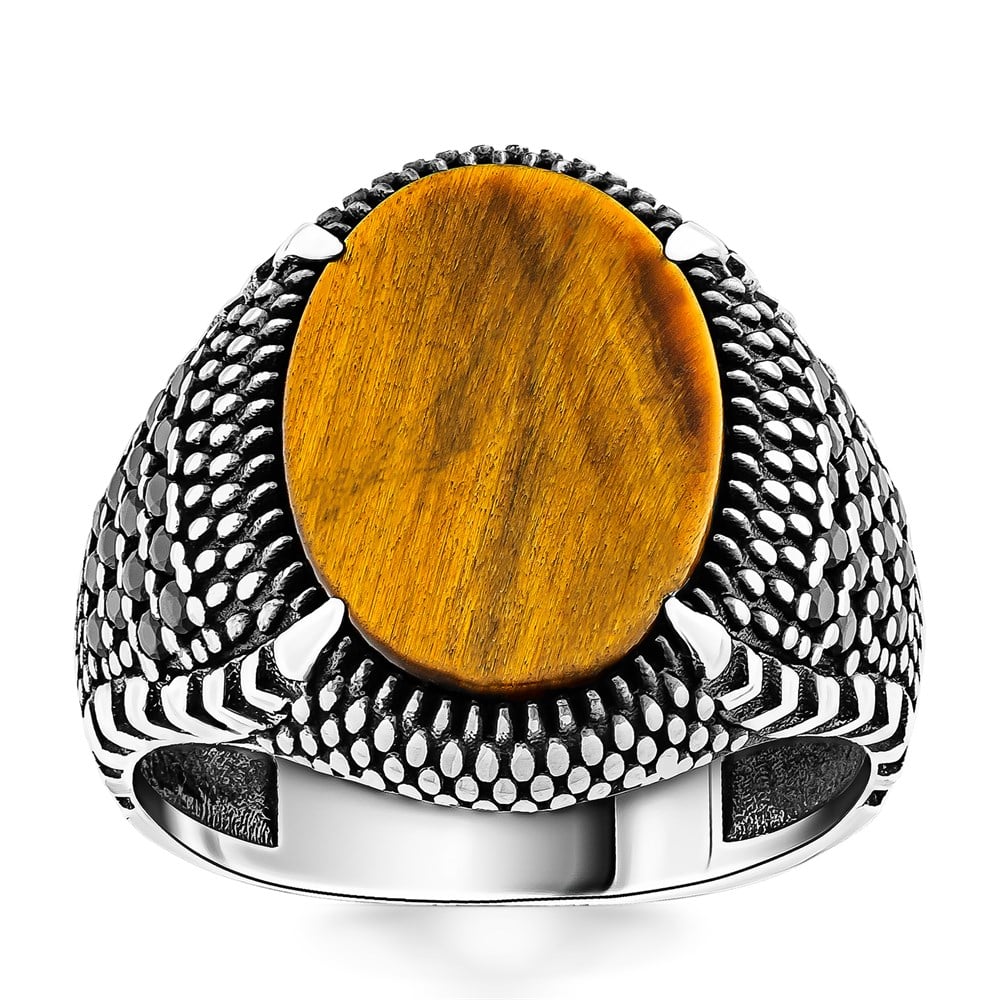 Pençe Model Kaplan Gözü Gümüş Yüzük