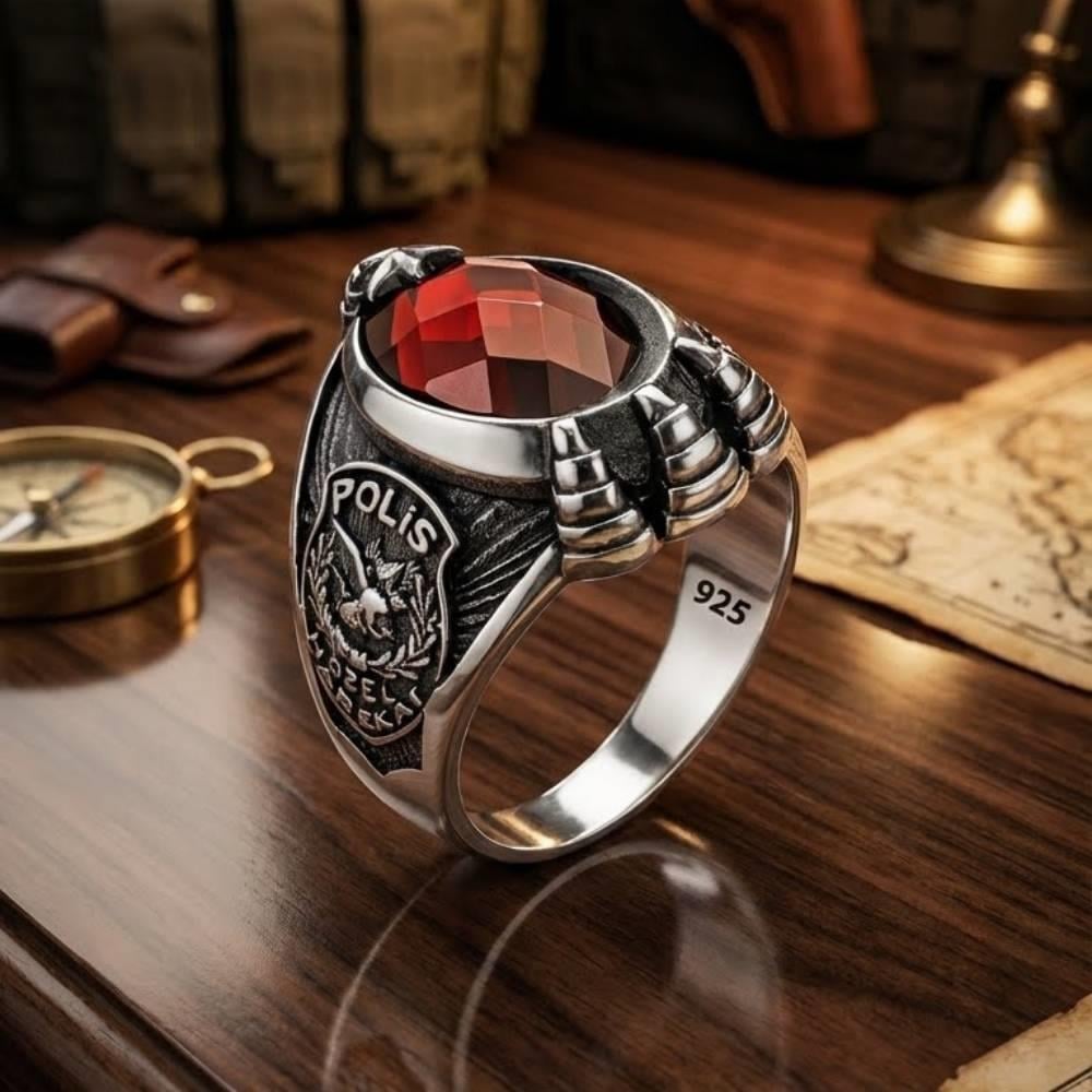 Polis Özel Harekat İşlemeli Erkek Gümüş YüzükÖzel Harekat (JÖH-PÖH) Yüzük