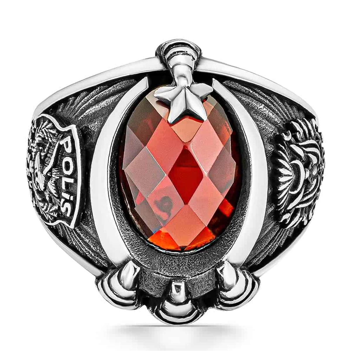 Polis Özel Harekat İşlemeli Erkek Gümüş Yüzük