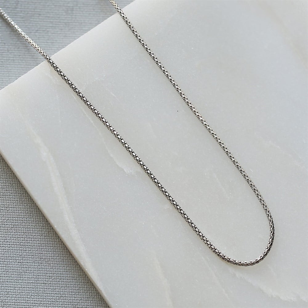 Popcorn Kadın Gümüş Zincir Silver