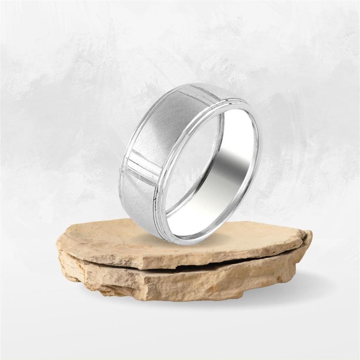 Rodyum Kaplama 925 Ayar Gümüş Alyans