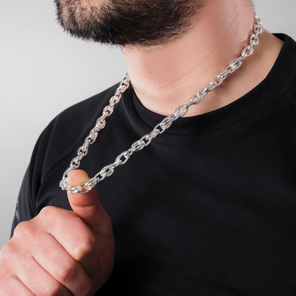 Şarnel Halkalı Gümüş Zincir Kolye ve Bileklik Kombini