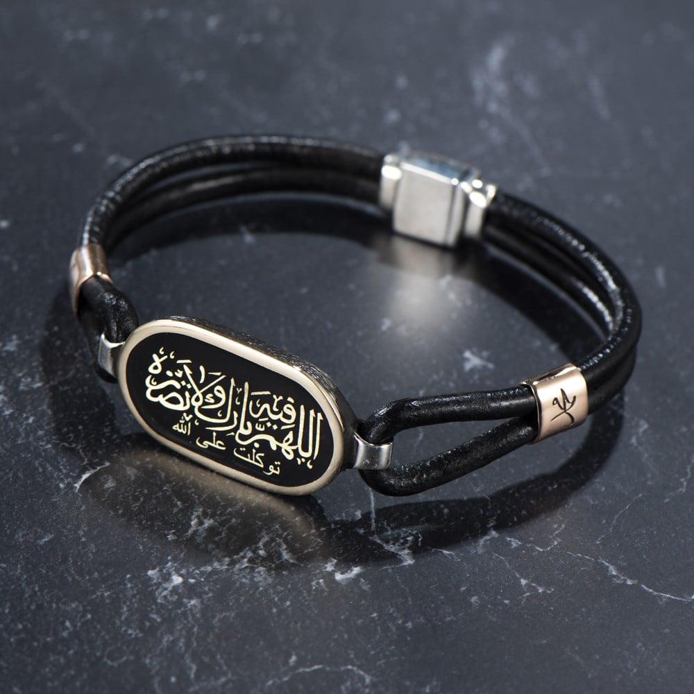 Siyah Mineli Kişiye Özel Gümüş Bileklik