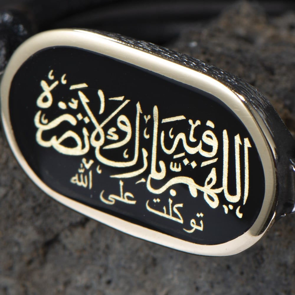 Siyah Mineli Kişiye Özel Gümüş Bileklik