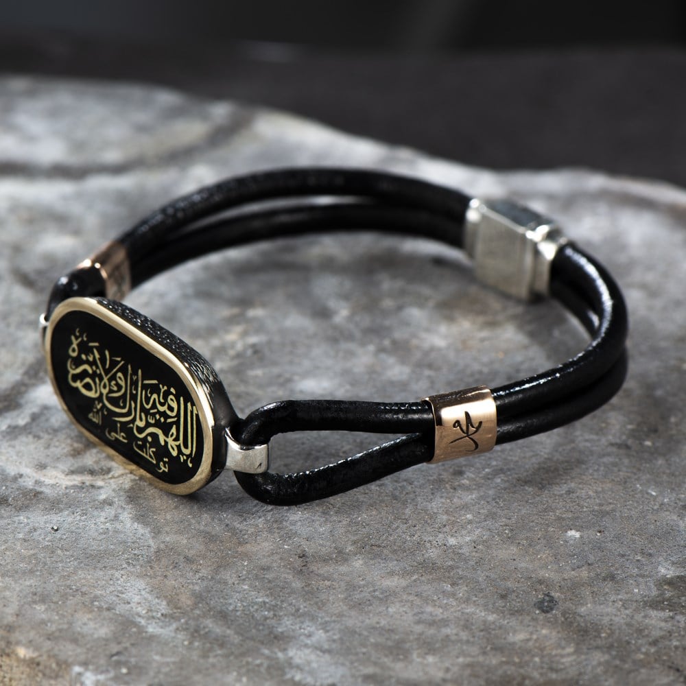 Siyah Mineli Kişiye Özel Gümüş Bileklik