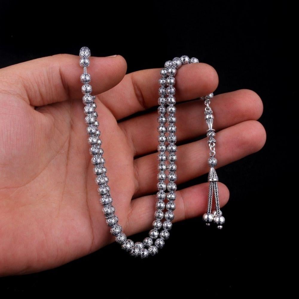 Tamamı 925 Ayar Mini Boy 99'luk Gümüş Tesbih