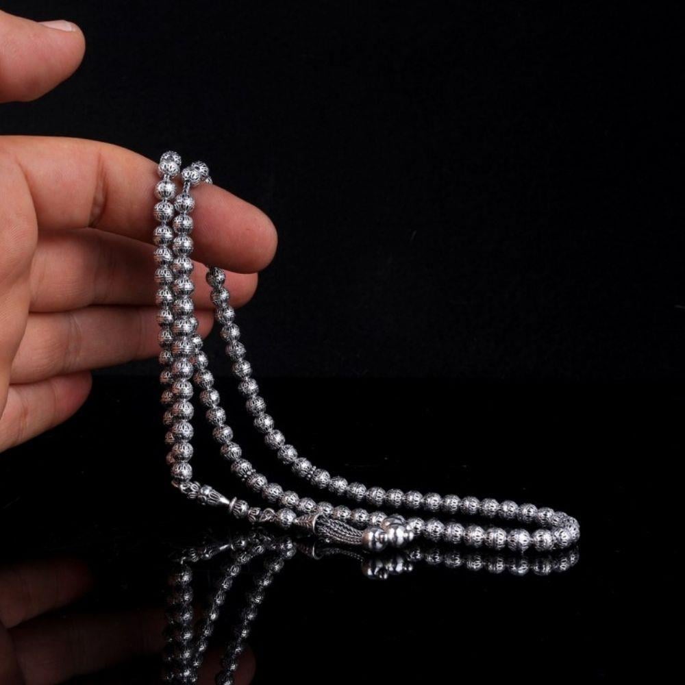 Tamamı 925 Ayar Mini Boy 99'luk Gümüş Tesbih