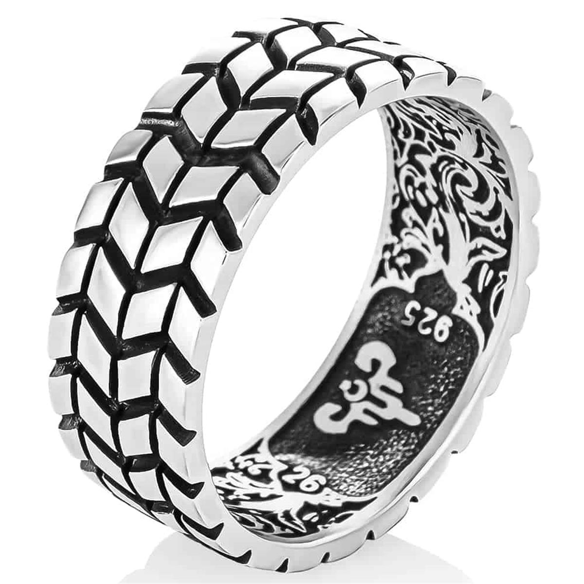 Handmade Band Mens Wedding Silver Ring