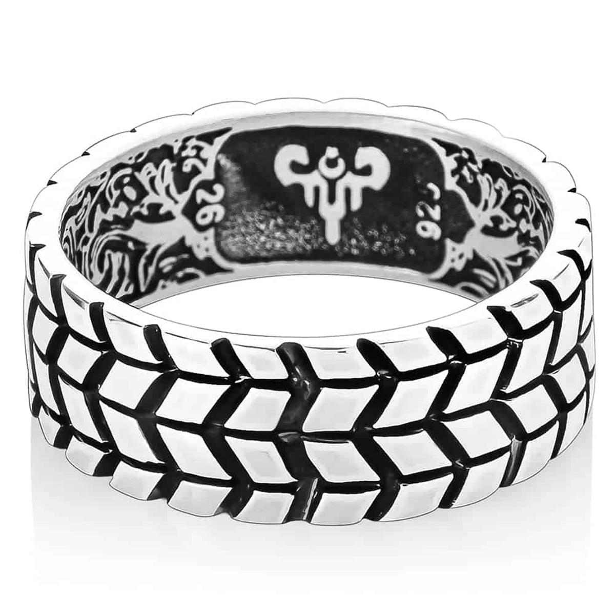 Handmade Band Mens Wedding Silver Ring