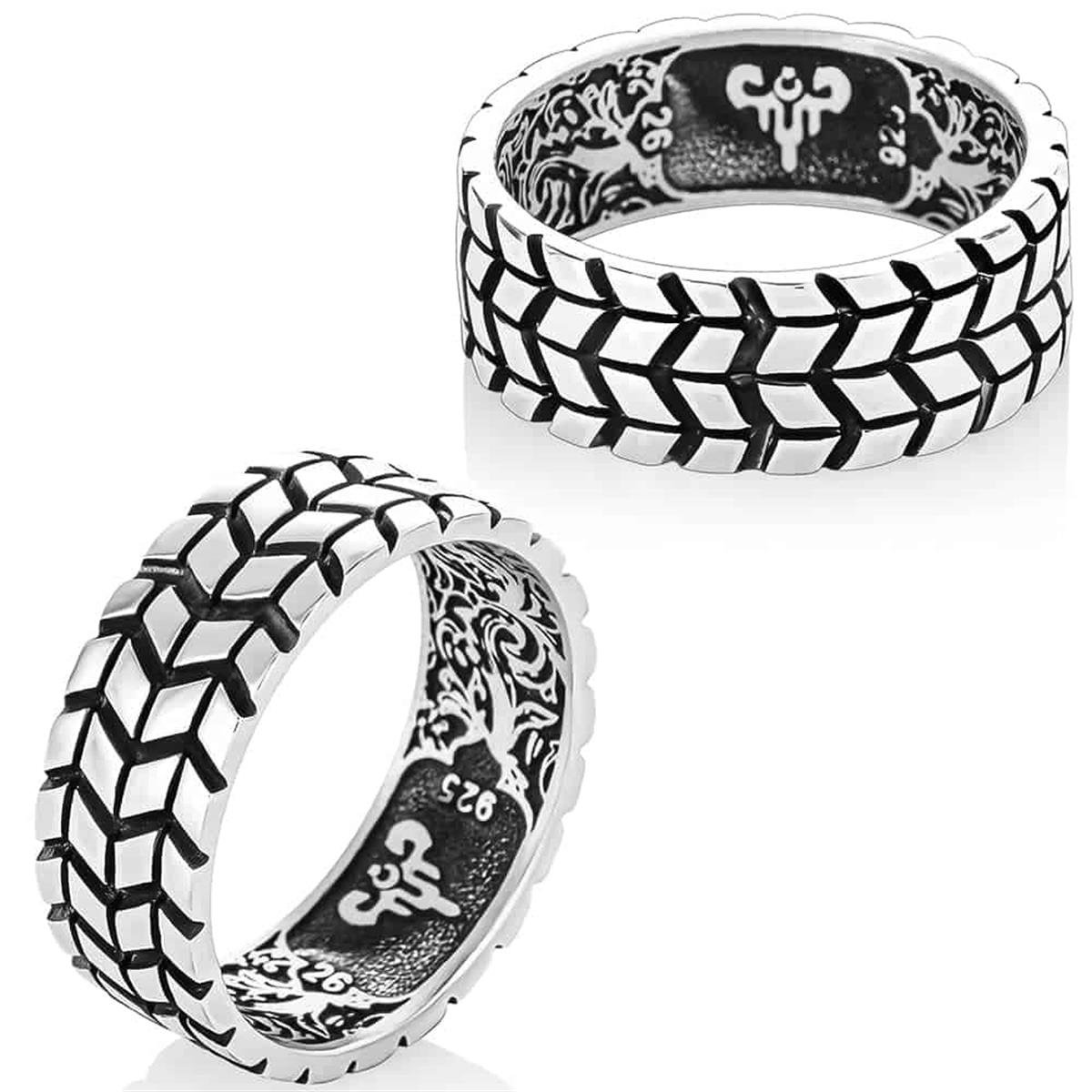 Handmade Band Mens Wedding Silver Ring