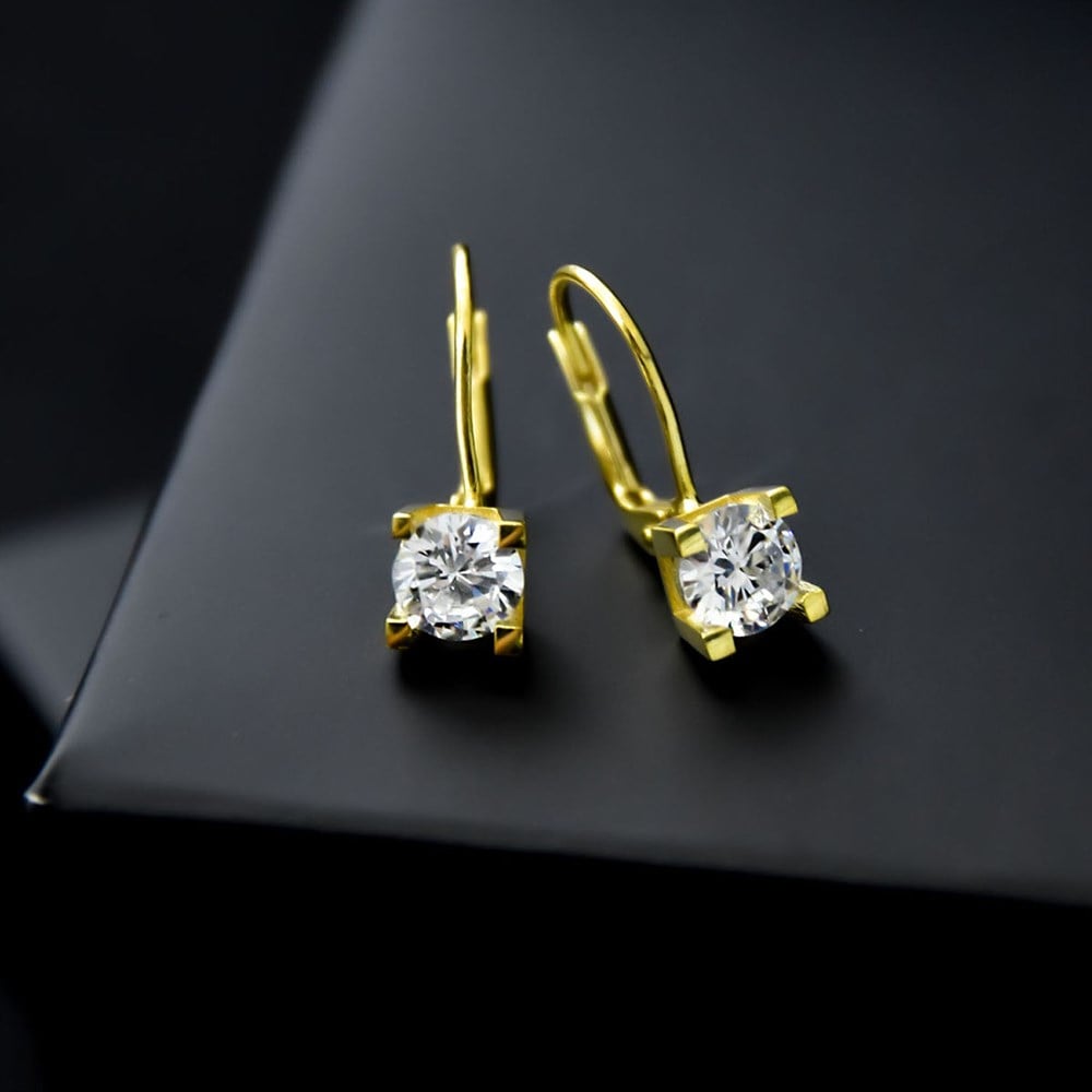 Tektaş Montür Küpe Gold