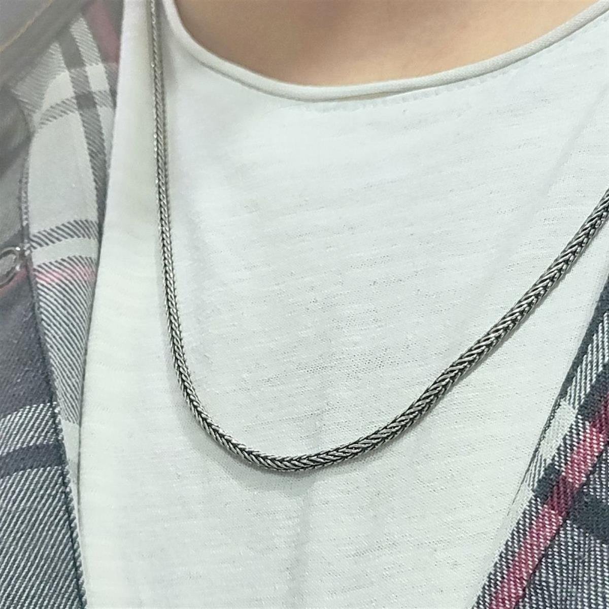 Tilki Kuyruğu Gümüş Kolye 3.5 mm 