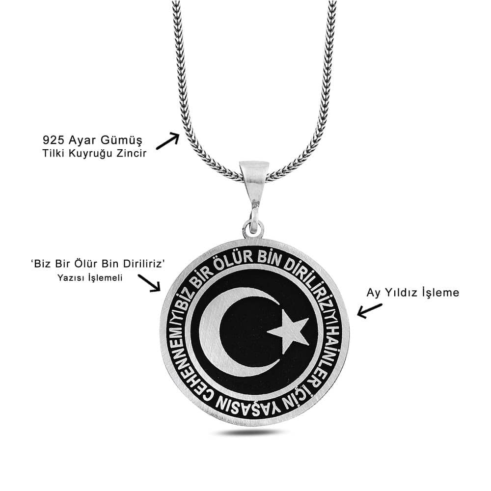 Türk Bayraklı Yüzük, Kolye ve Bileklik Hediye Seti Gümüş
