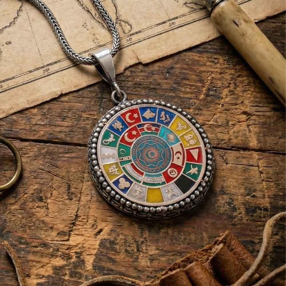 Türk Devletleri Teşkilatı 16 Türk Devleti Gümüş Kolye16 Türk Devleti Kolye