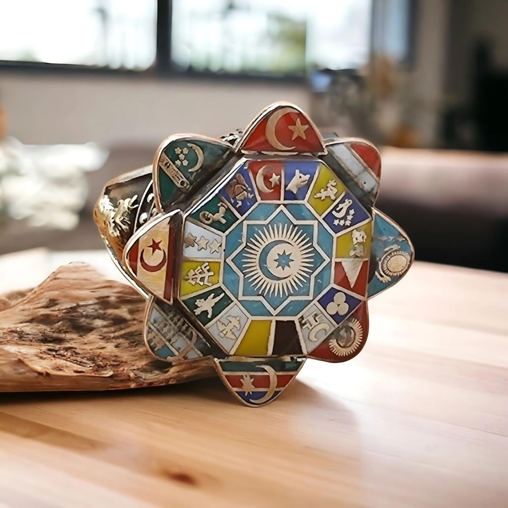 Türk Devletleri Teşkilatı 16 Türk Devleti Gümüş Yüzük