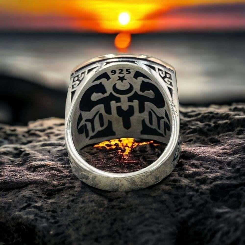 Türk Savaşçısı Gümüş Yüzük & Kolye KombiniYüzük Kolye Kombinleri