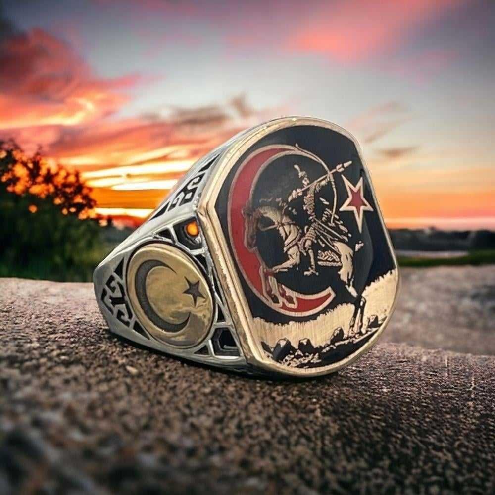 Türk Savaşçısı Gümüş Yüzük & Kolye KombiniYüzük Kolye Kombinleri