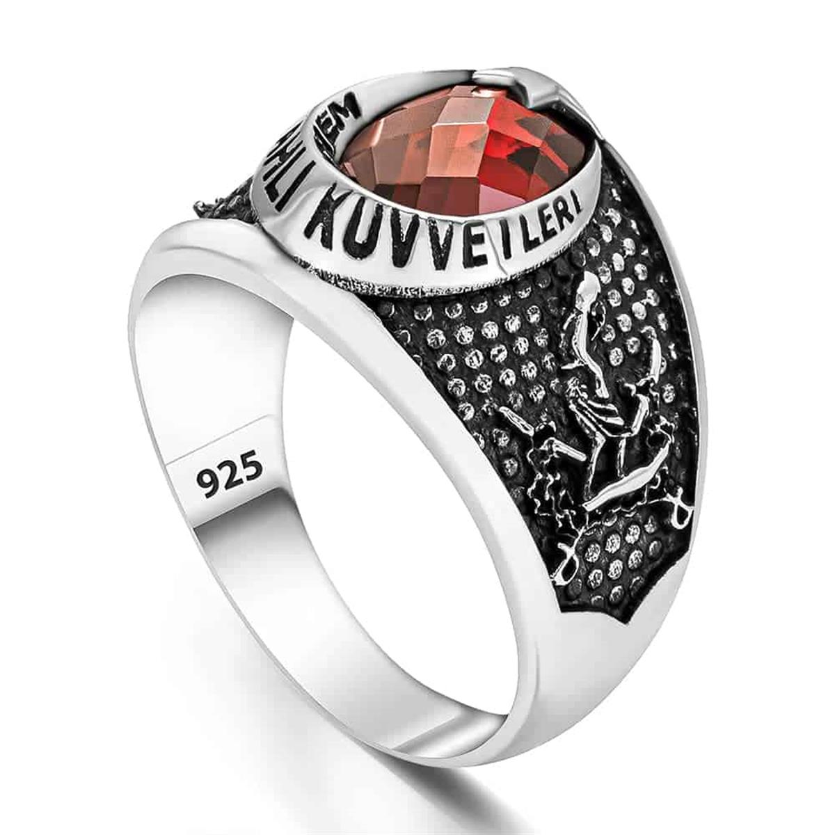 Turkish Armed Forces Embroidered Silver Ring