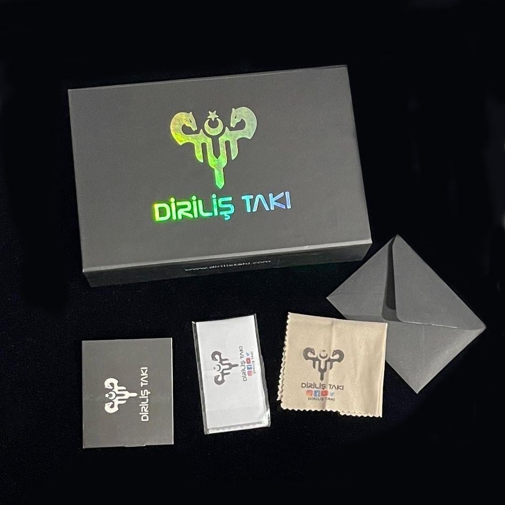 Turkuaz Taş İçi Çift Başlı Kartal Gümüş YüzükDouble Headed Eagle Seljuk Ring
