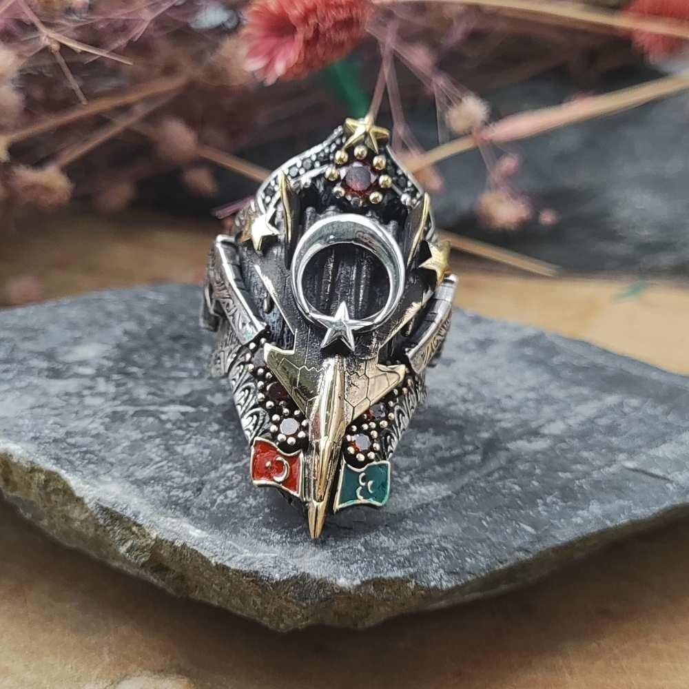 Türkün Savaşı Gümüş Zihgir YüzükBaşparmak & Zihgir Yüzükleri