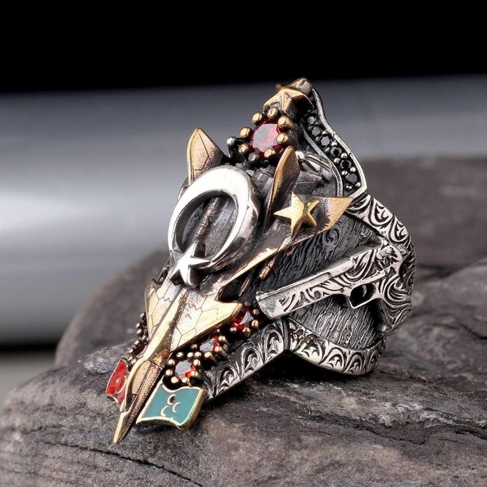 Türkün Savaşı Gümüş Zihgir YüzükBaşparmak & Zihgir Yüzükleri