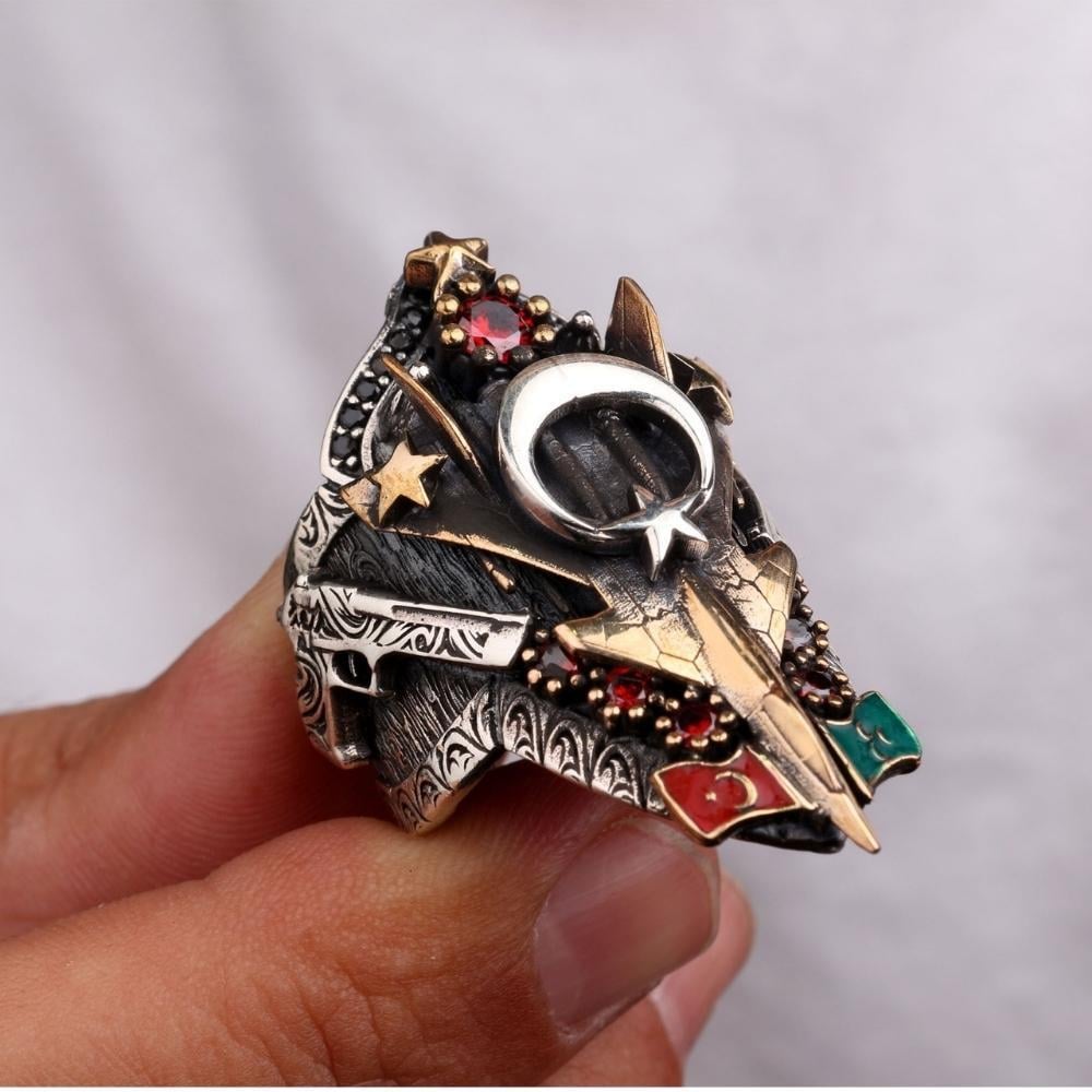 Türkün Savaşı Gümüş Zihgir YüzükBaşparmak & Zihgir Yüzükleri