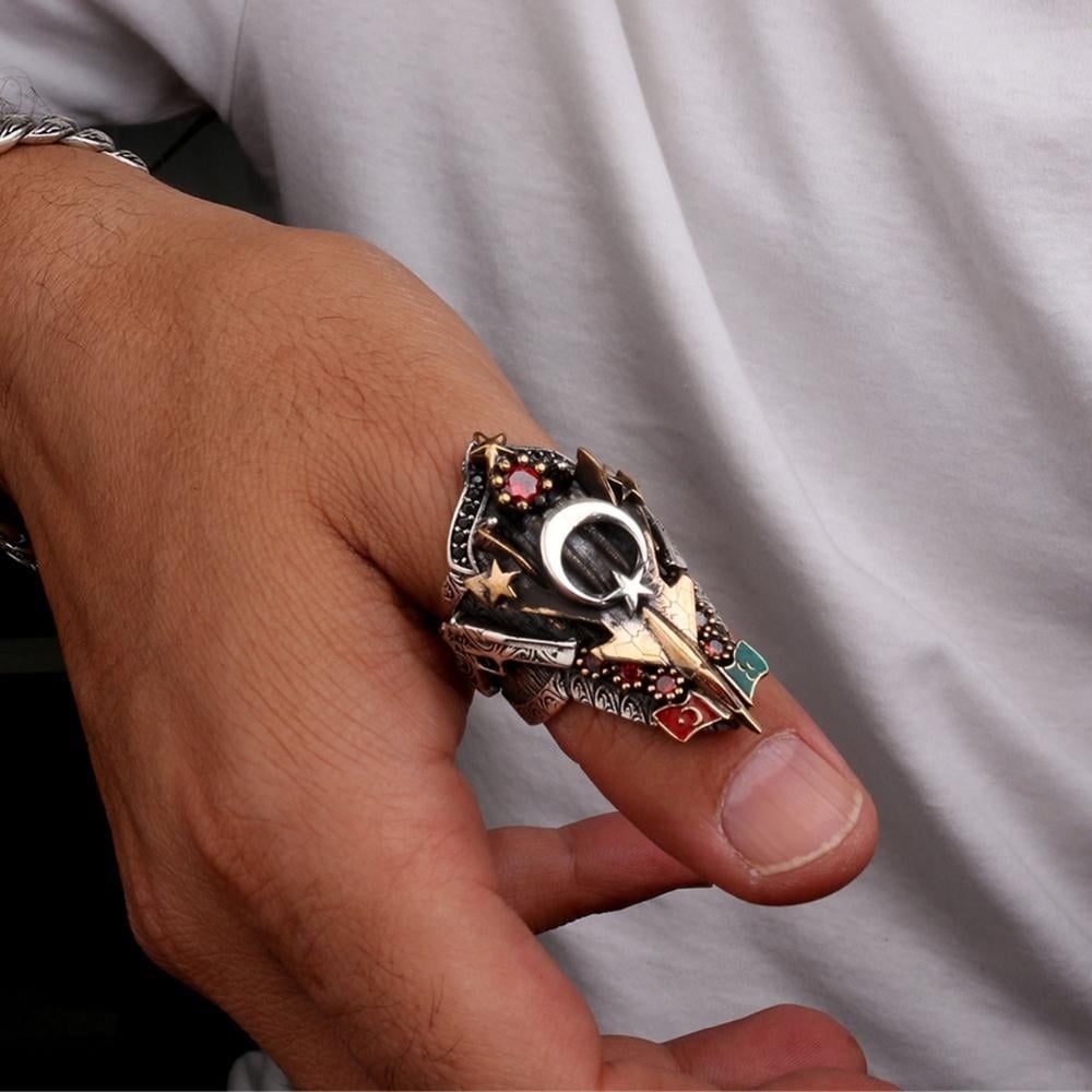 Türkün Savaşı Gümüş Zihgir YüzükBaşparmak & Zihgir Yüzükleri