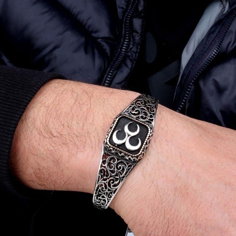Üç Hilal Model Otantik Motif Gümüş BileklikErkek Bileklik
