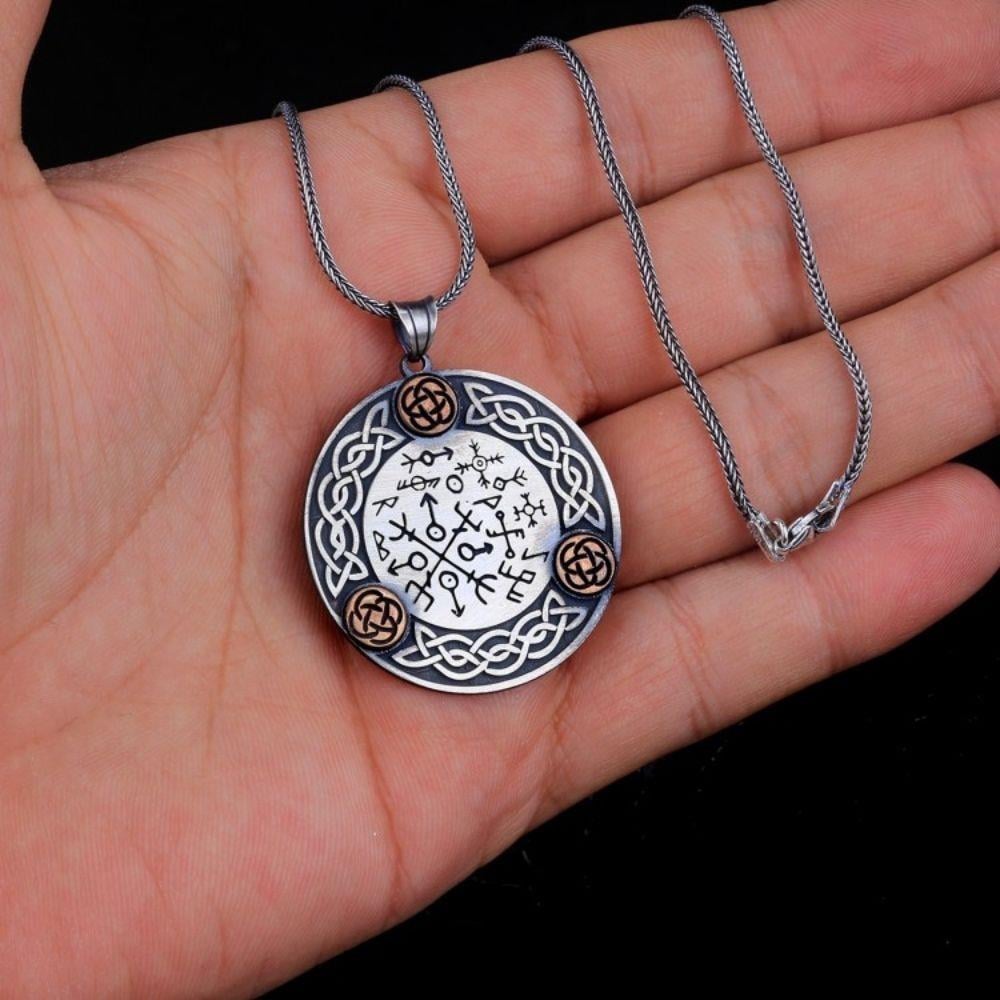 Viking Koruyucu Pusula Gümüş Kolye