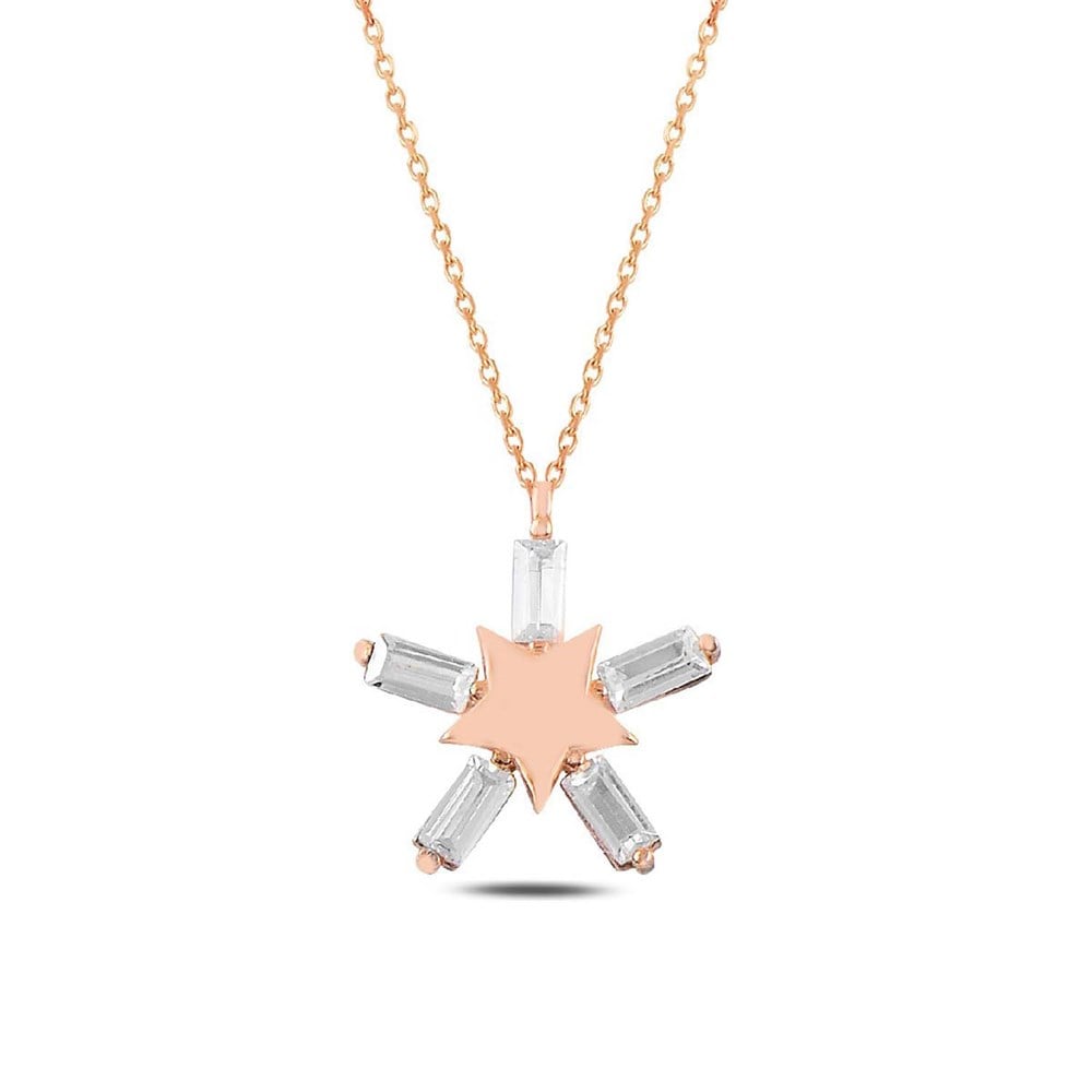 Yıldız Model Baget Taşlı Gümüş Kolye