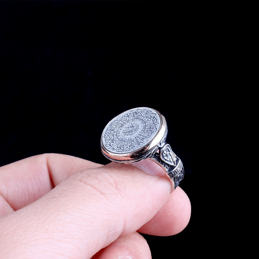 Zarif Model İnşirah Suresi İşlemeli Gümüş Yüzük