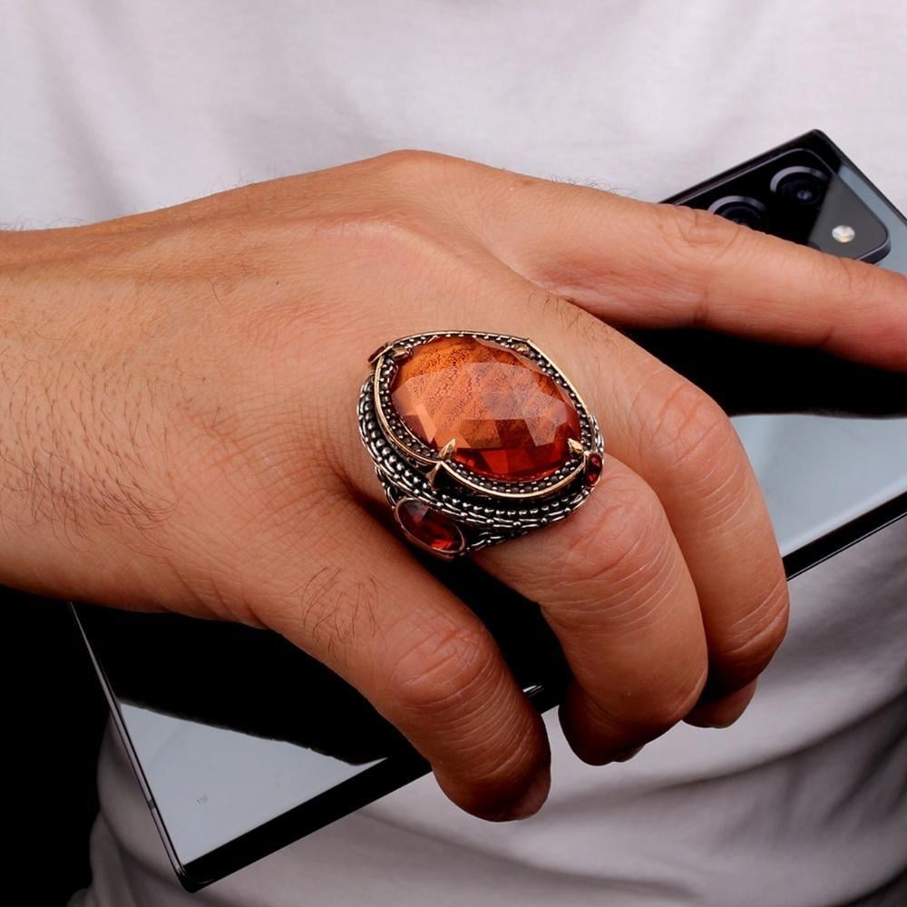 Zirkon Taş İçi Ayetel Kürsi İşlemeli Gümüş YüzükAyetel Kürsi Yüzük