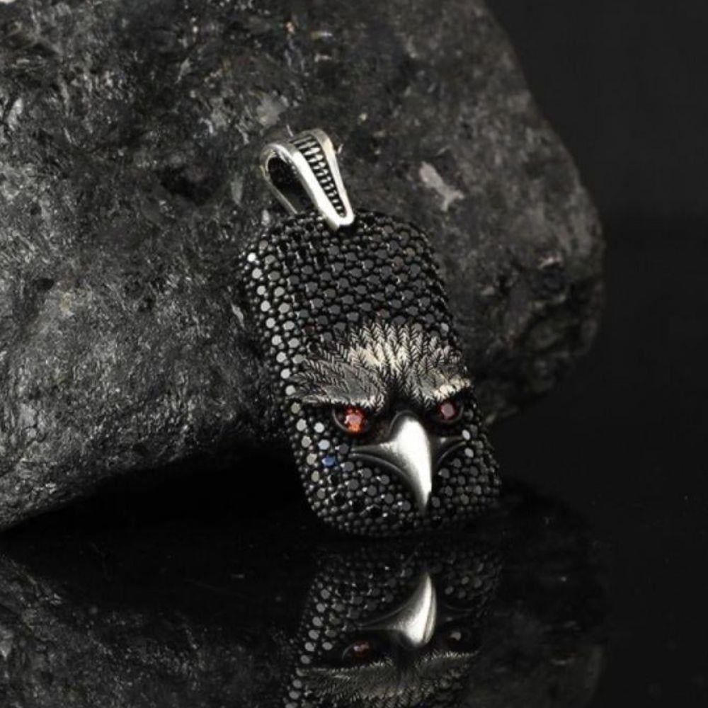 Zirkon Taşlı Kartal Gümüş Kolye UcuKolye Ucu