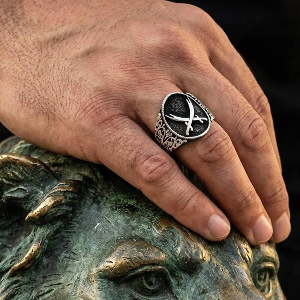 Zülfikar Kılıcı Motifli Gümüş Yüzükİslami Yüzükler