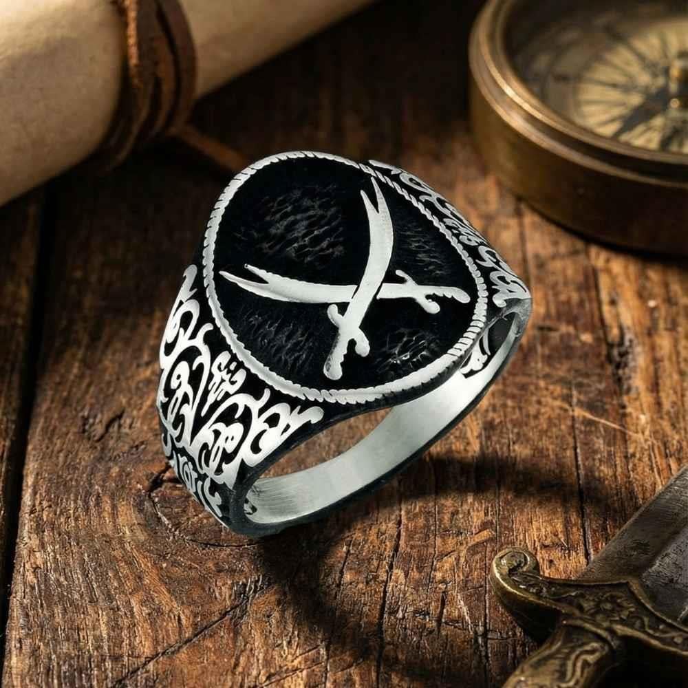 Zülfikar Kılıcı Motifli Gümüş Yüzükİslami Yüzükler
