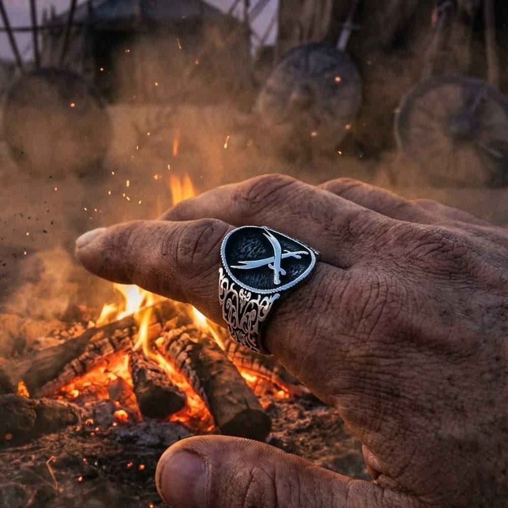 Zülfikar Kılıcı Motifli Gümüş Yüzükİslami Yüzükler