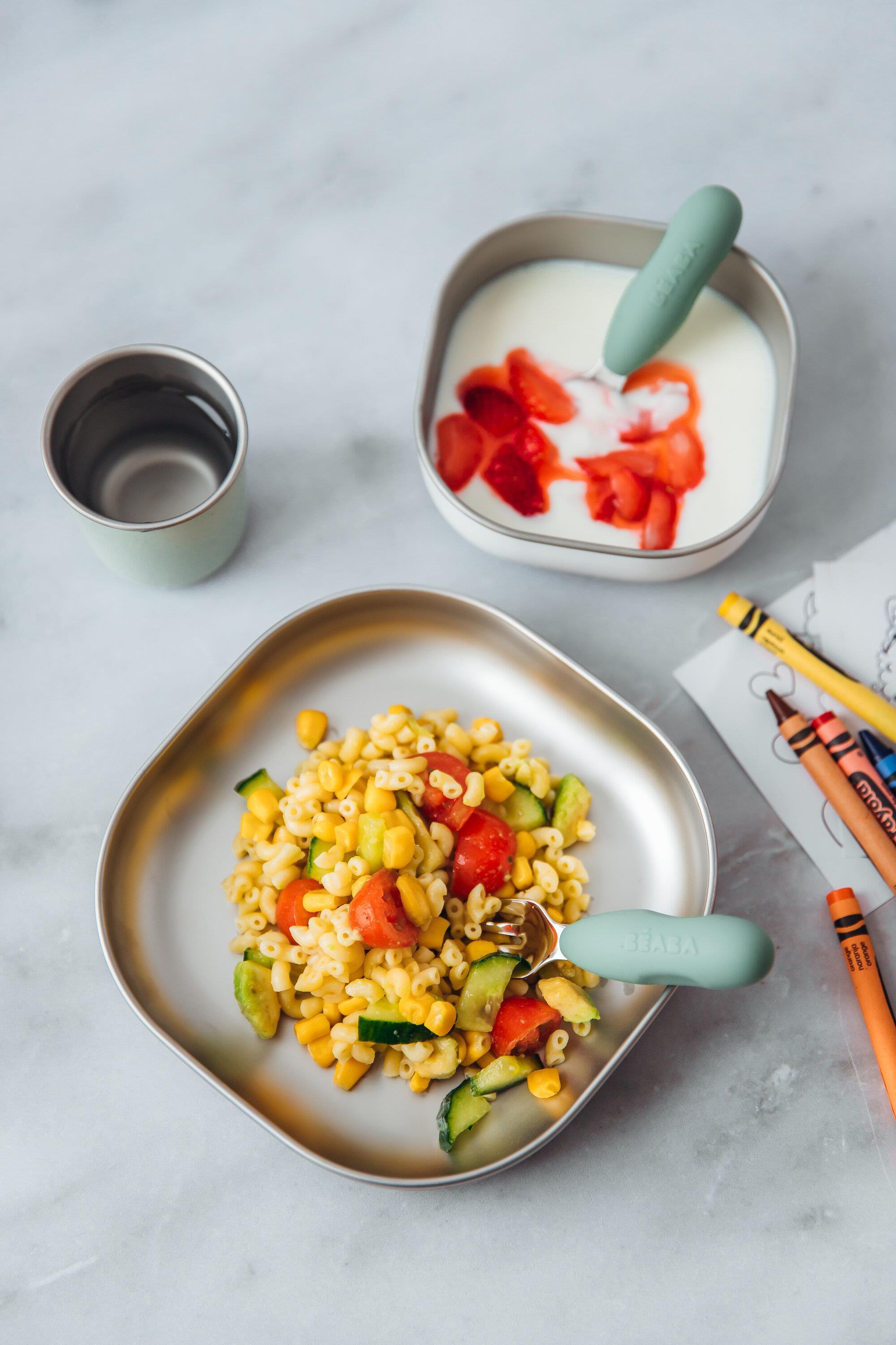 3lü Paslanmaz Çelik Beslenme seti, Sage green