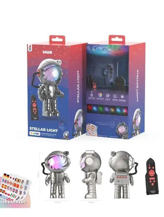 Astronot Yıldız Işığı Projeksiyon Lamba- Gümüş