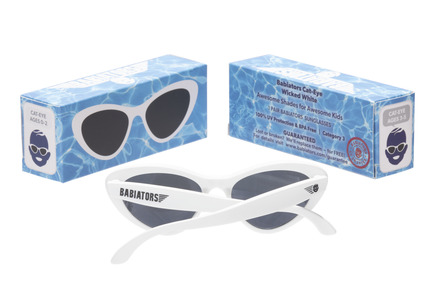 Babiators Original Cat-Eyes Güneş Gözlüğü Wicked White 3-5 Yaş