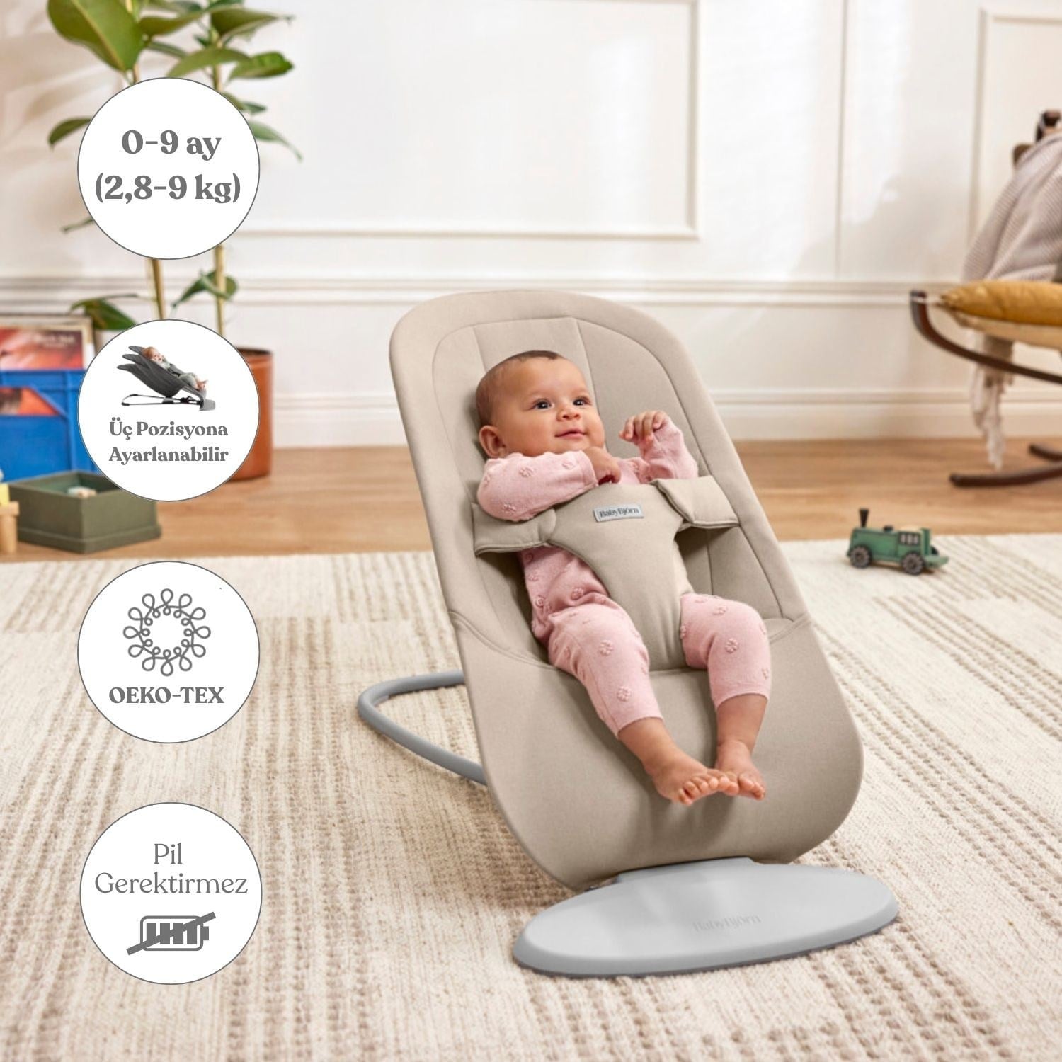 BabyBjörn 2'li Set Begin Ana Kucağı & Kanguru Hold Woven Sand Grey