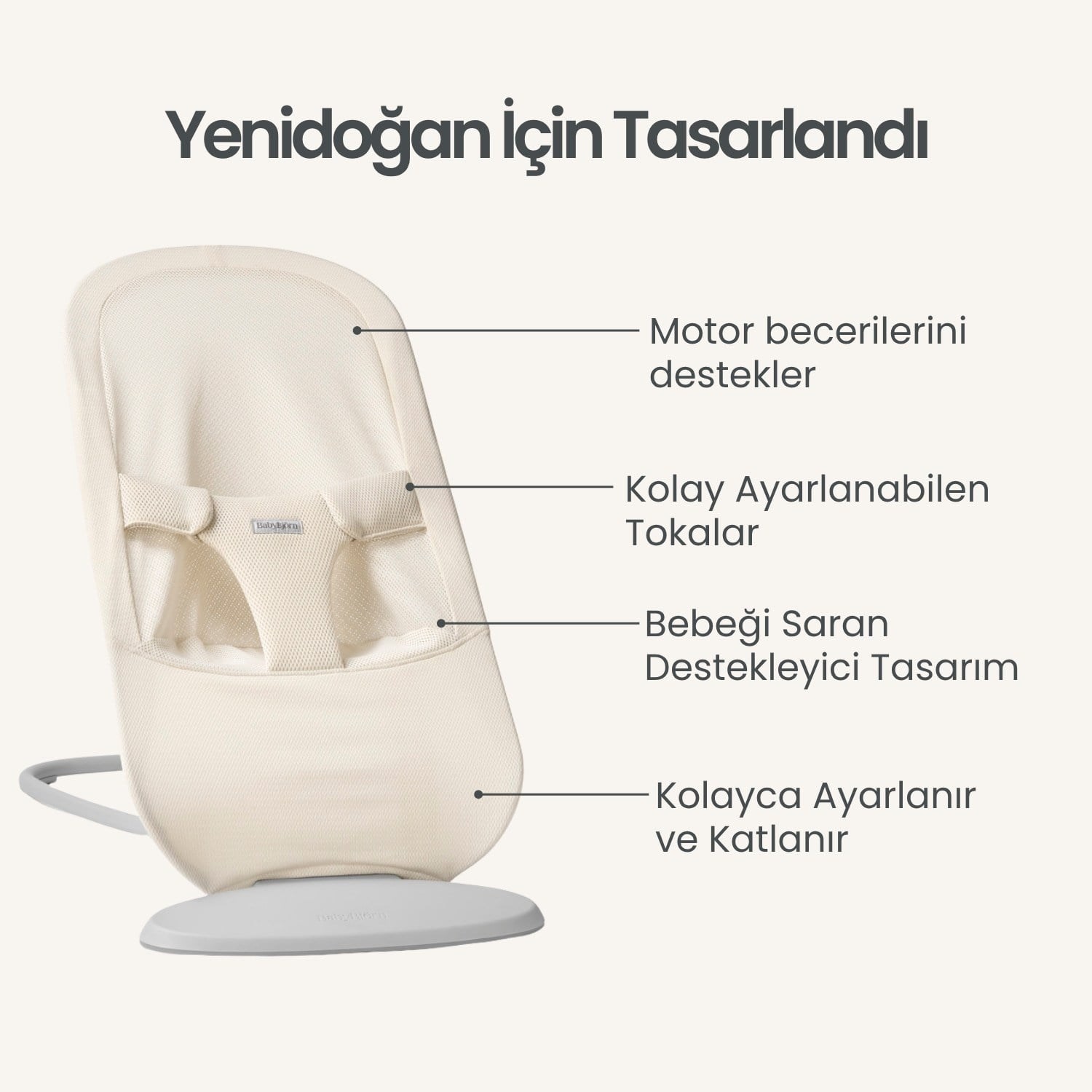 BabyBjörn Begin Ana Kucağı Mesh Cream