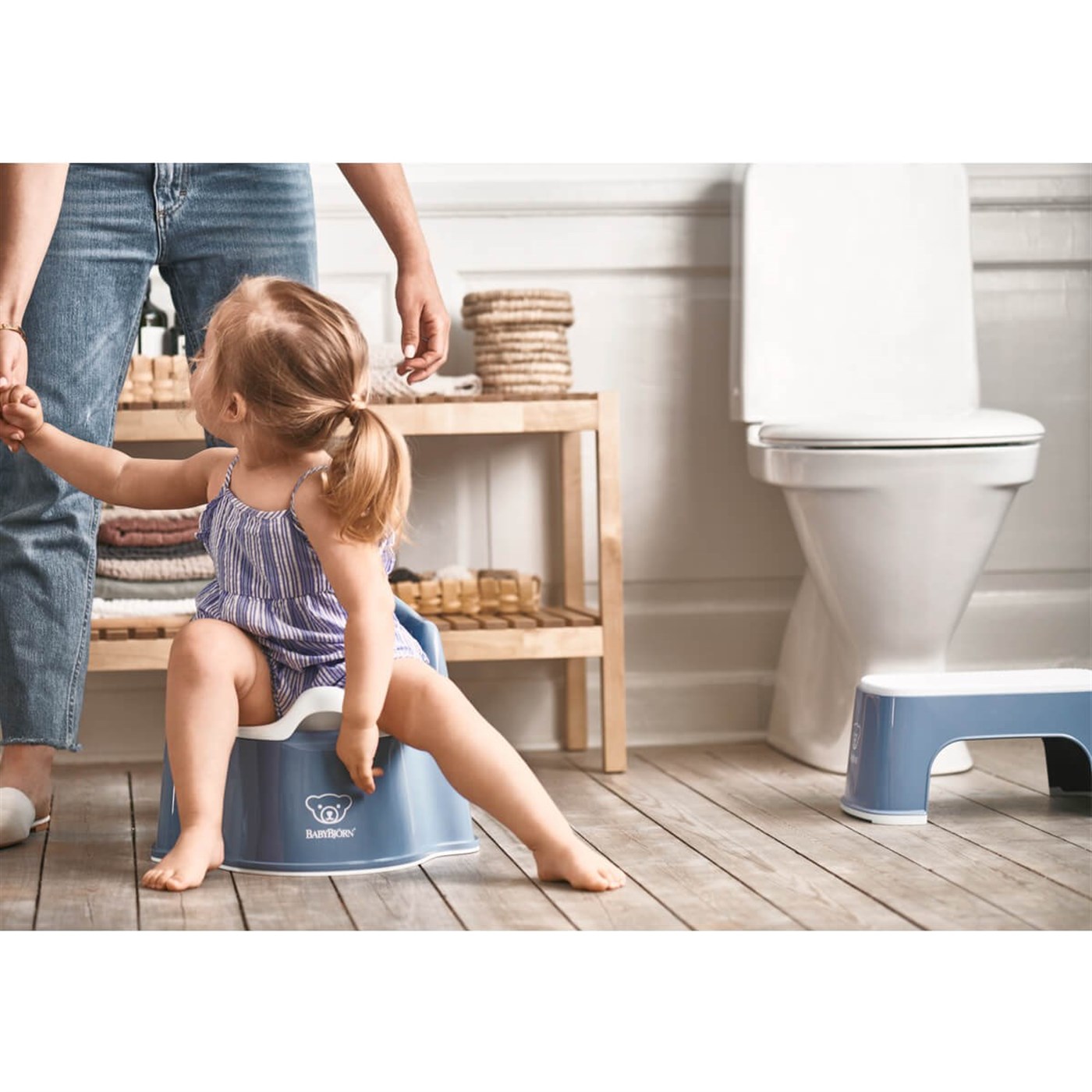 BabyBjörn Eğitici Koltuk Oturak & Safe Step Banyo Basamağı / Deep Blue