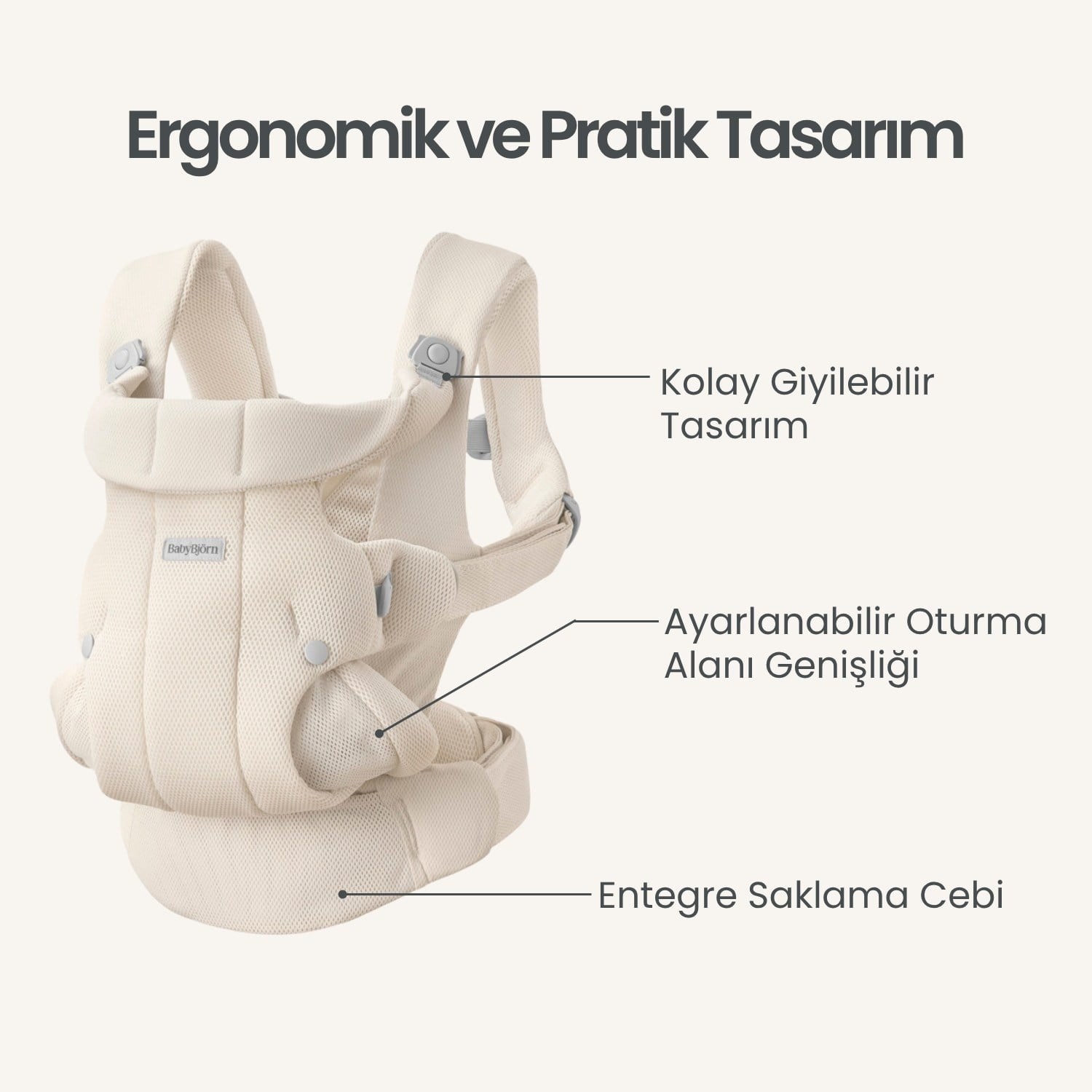 BabyBjörn Kanguru Hold Mesh Cream
