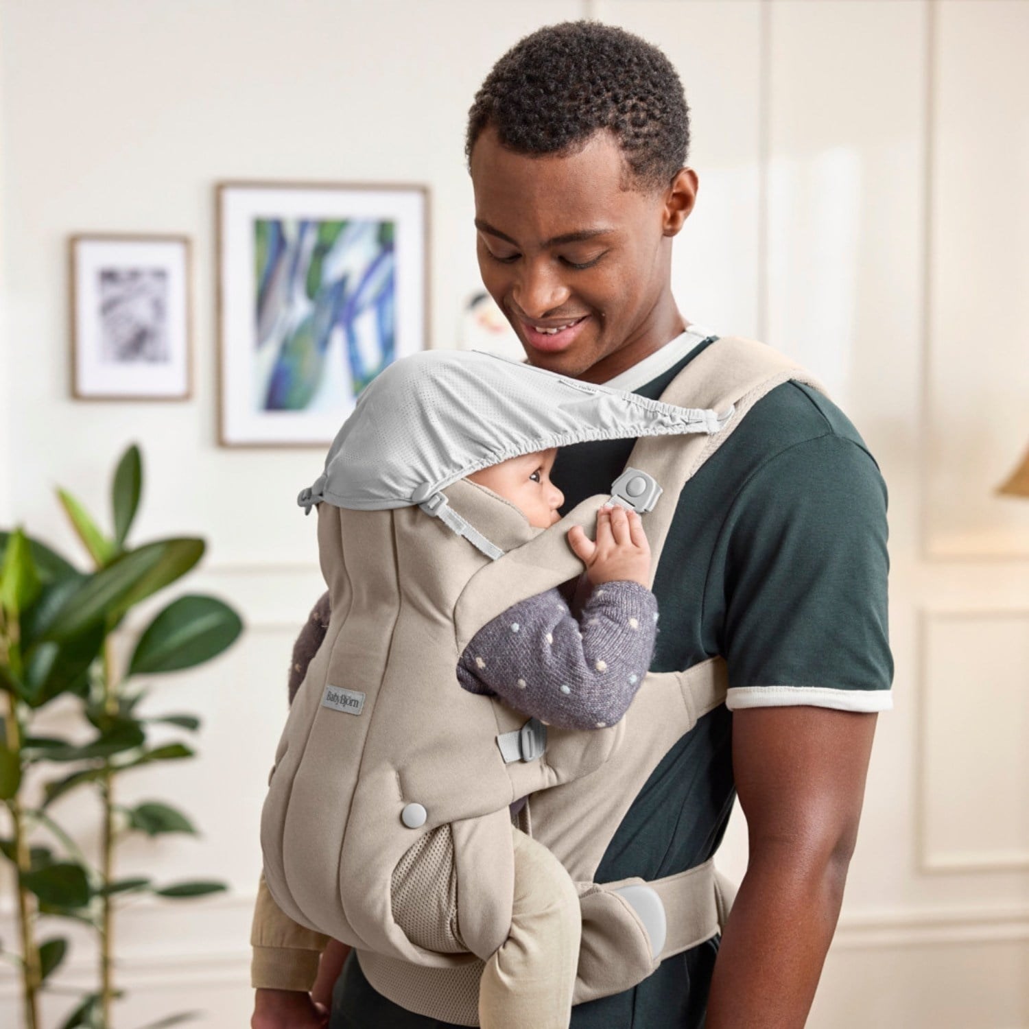 BabyBjörn Kanguru Hold Woven Sand Grey