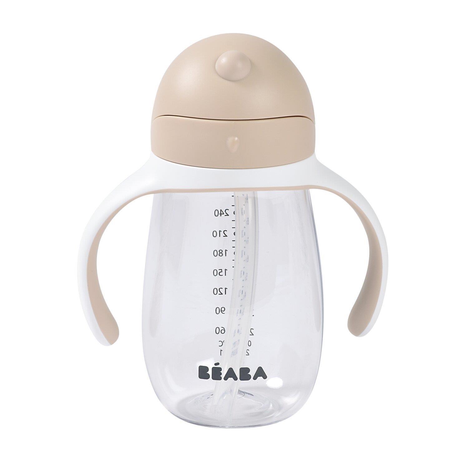 Beaba 300 ml Şeffaf Pipetli Suluk, Clay