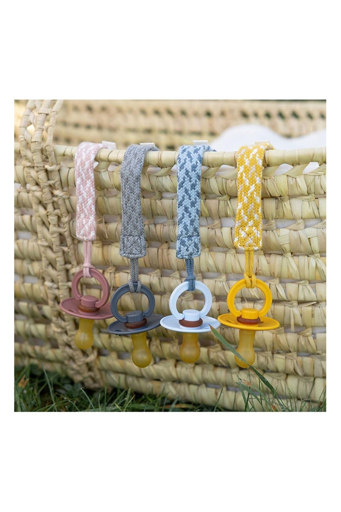 Bibs Paci Braid Emzik Askısı Petrol / Baby Blue