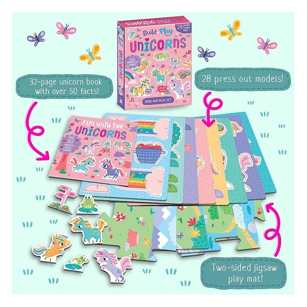 Build and Play - Unicorns Book and Play Set