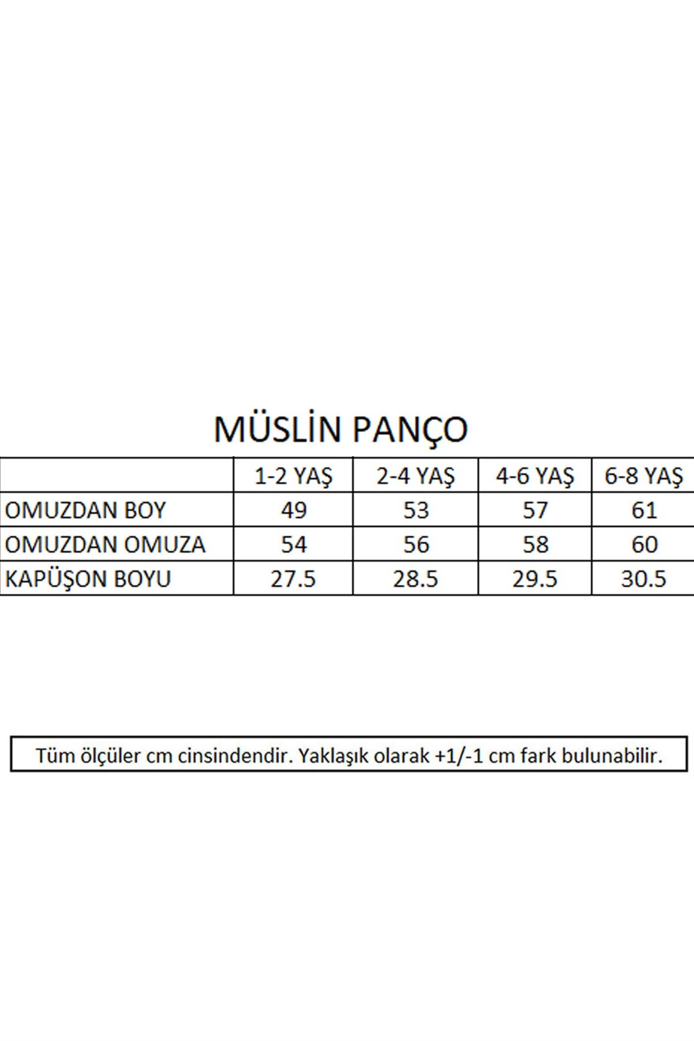 Çizgili Müslin Panço - Mint STD