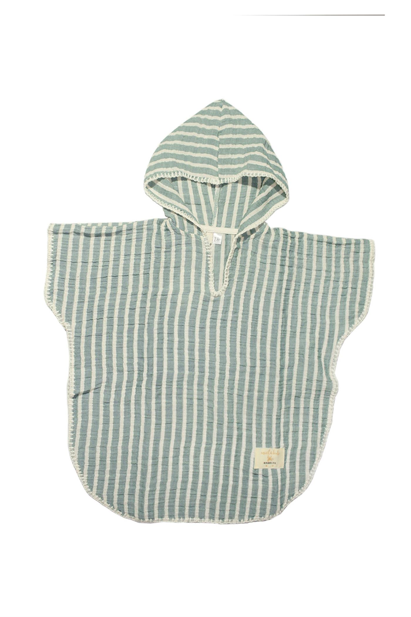 Çizgili Müslin Panço - Mint STD