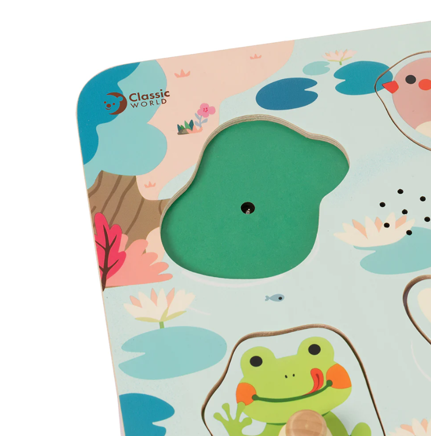 Classic World Ahşap Sesli Puzzle - Göl